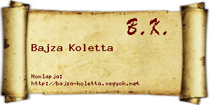 Bajza Koletta névjegykártya